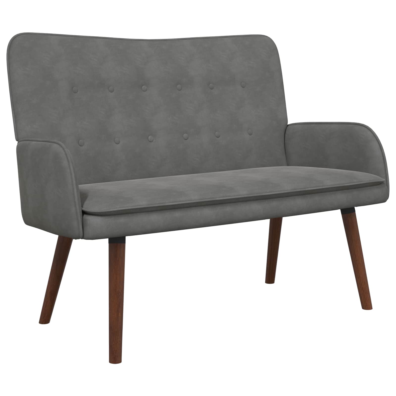 2-Sitzer Sofa Hellgrau 115 x 61 x 87 cm Samt (V)