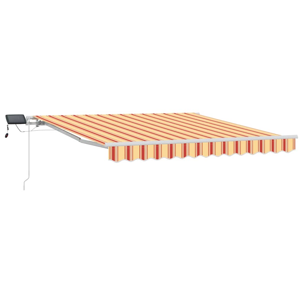 Markise Manuell Einziehbar mit LED 300x250 cm Blau und Weiß