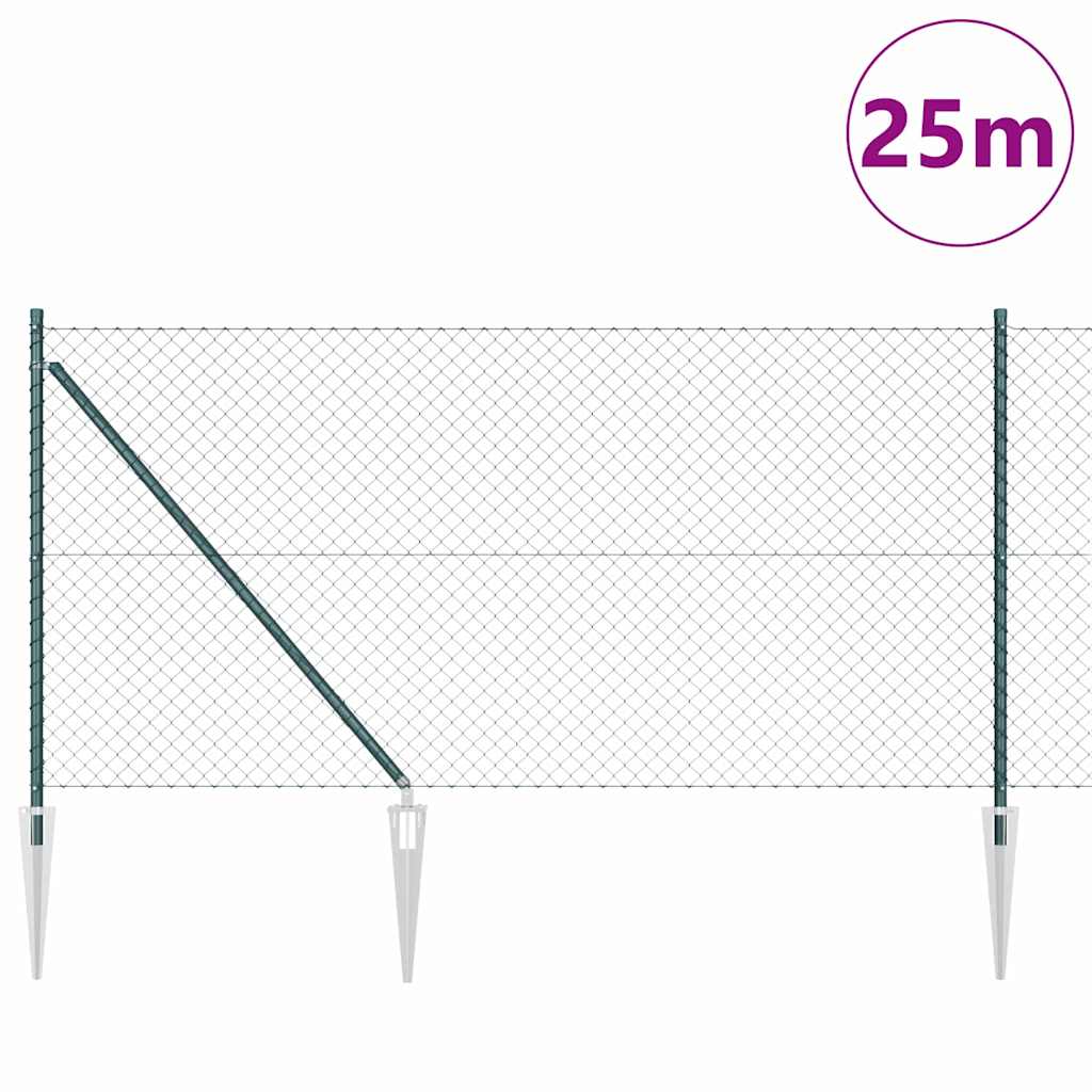 Outdoor Kettenglied-Zaun Erdfixierung 10 x 0,4 m Grün Netz