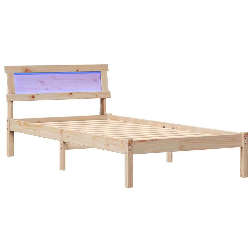 Bettgestell mit Kopfteil Braun 200 x 200 cm Massivholz Kiefer