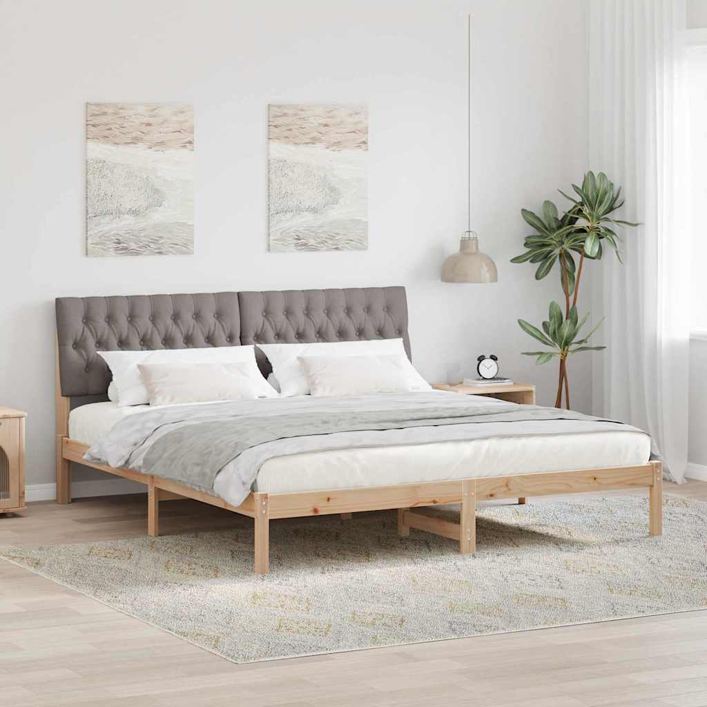 Bettgestell mit gepolstertem Kopfteil Braun 200 x 200 cm