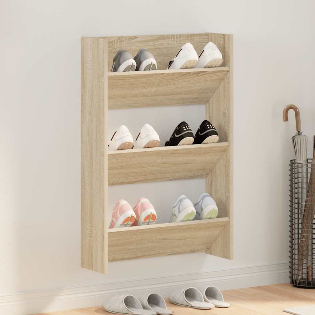 Wand-Schuhschränke 4 Stk. Weiß 60x18x60 cm Holzwerkstoff