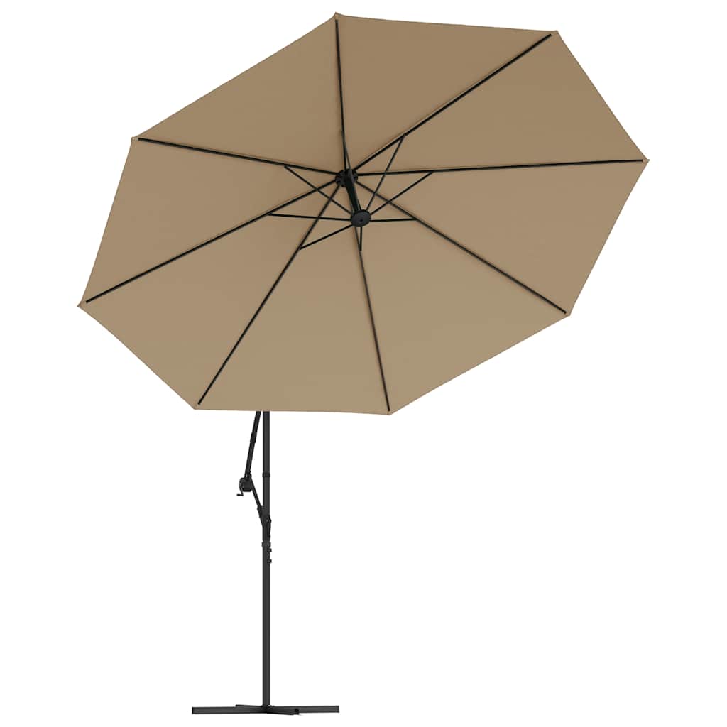 Ampelschirm mit Aluminium-Mast 350 cm Taupe