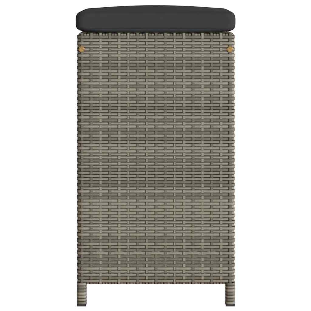 Garten-Barhocker mit Kissen 2 Stk. Braun Poly Rattan