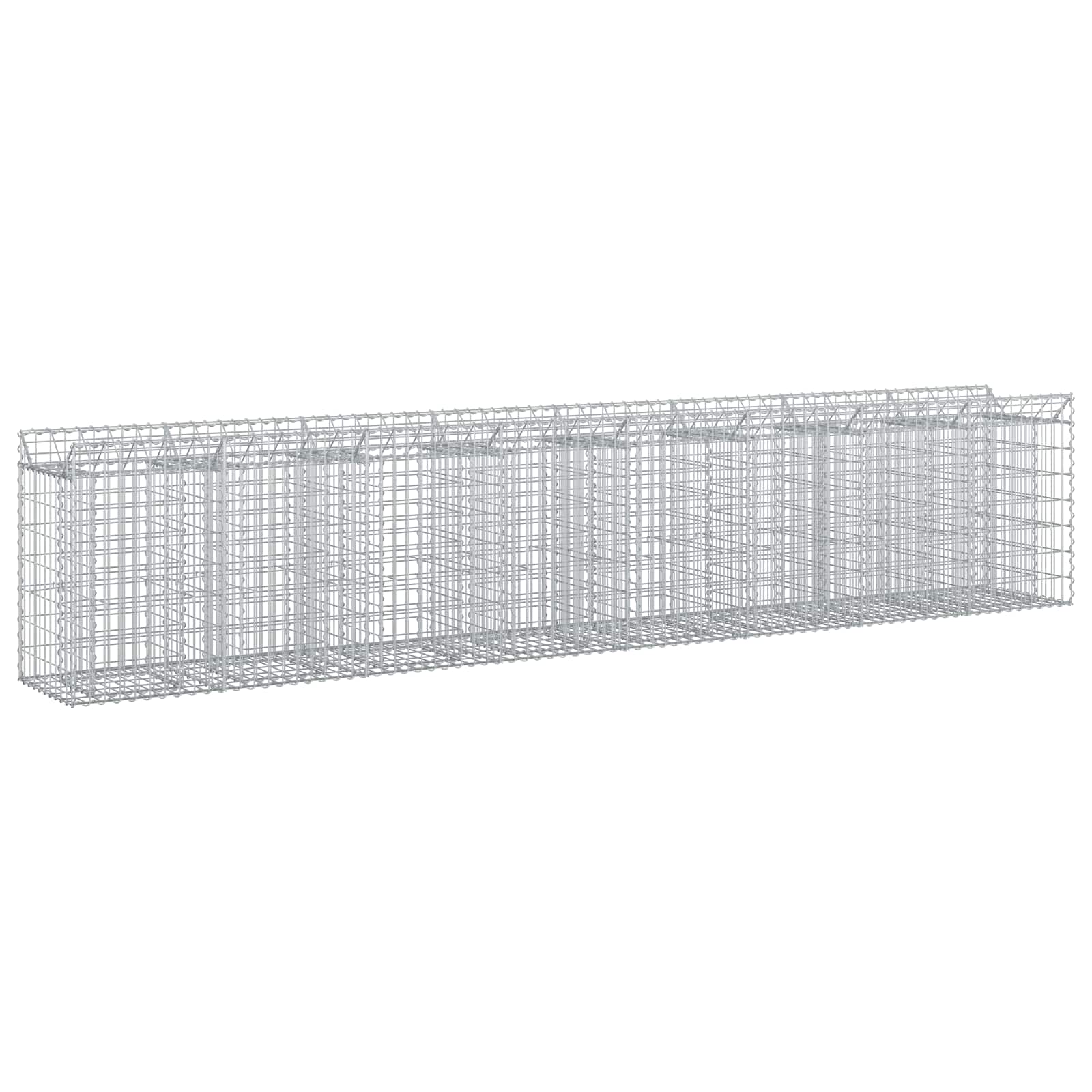 Gabionen-Hochbeet 2 pcs Silber