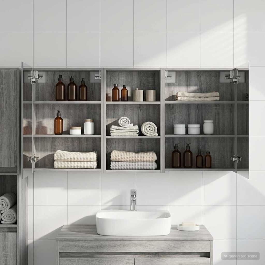 Badezimmerschrank-Set 3 pcs 80 x 10,5 x 50 cm Holzwerkstoff