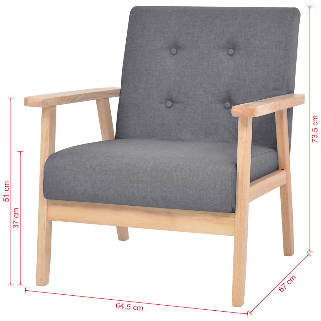 2-Sitzer-Sofa Stoff Hellgrau