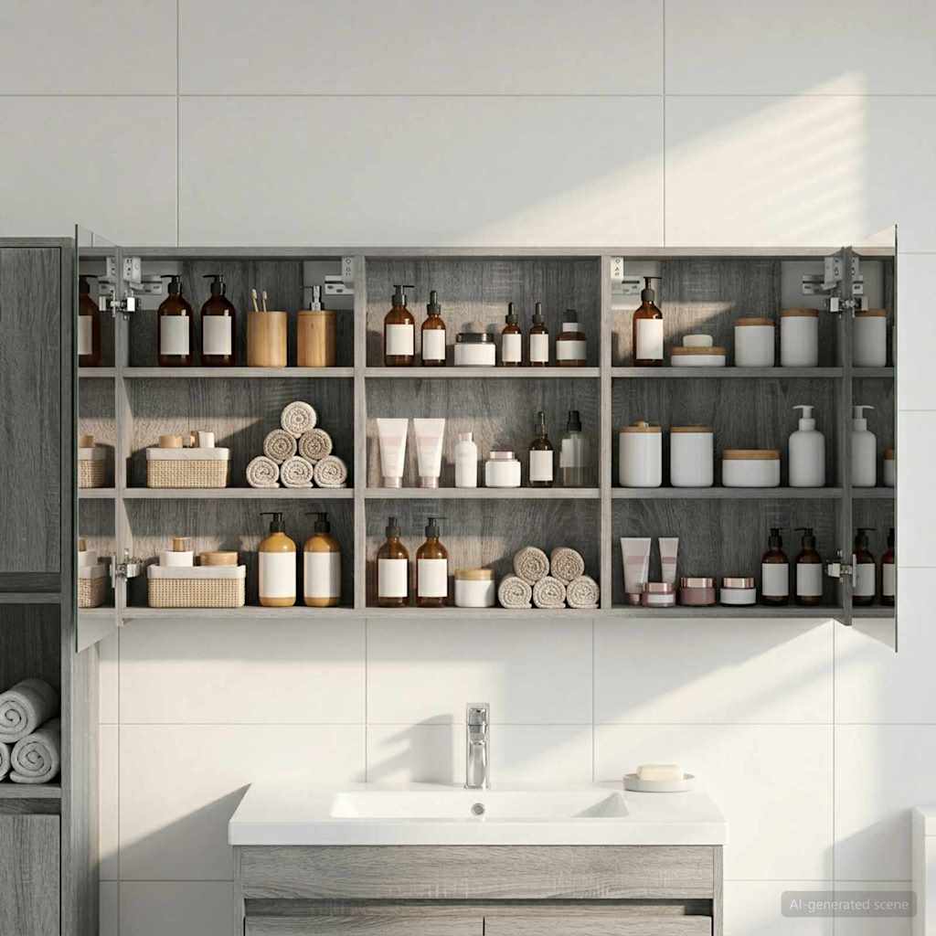 Badezimmerschrank-Set 3 pcs 80 x 10,5 x 50 cm Holzwerkstoff