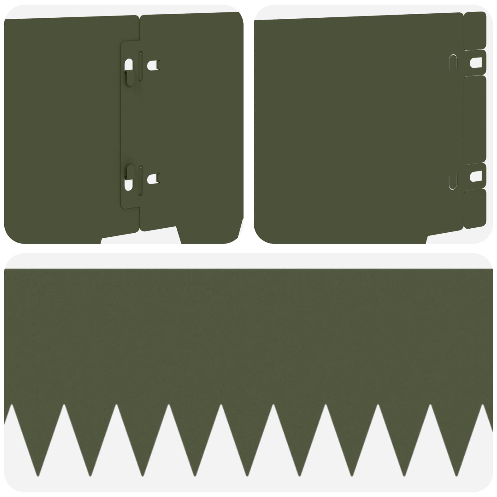 Raseneinfassung 10 pcs Länge Höhe 103 x 15 cm Stahl Schwarz