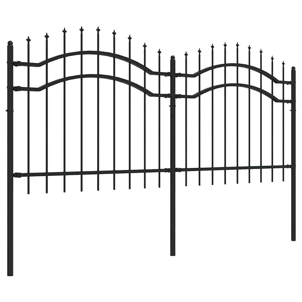 Gartenzaun Woerden mit Speerspitze Schwarz 240 x 75 cm Stahl