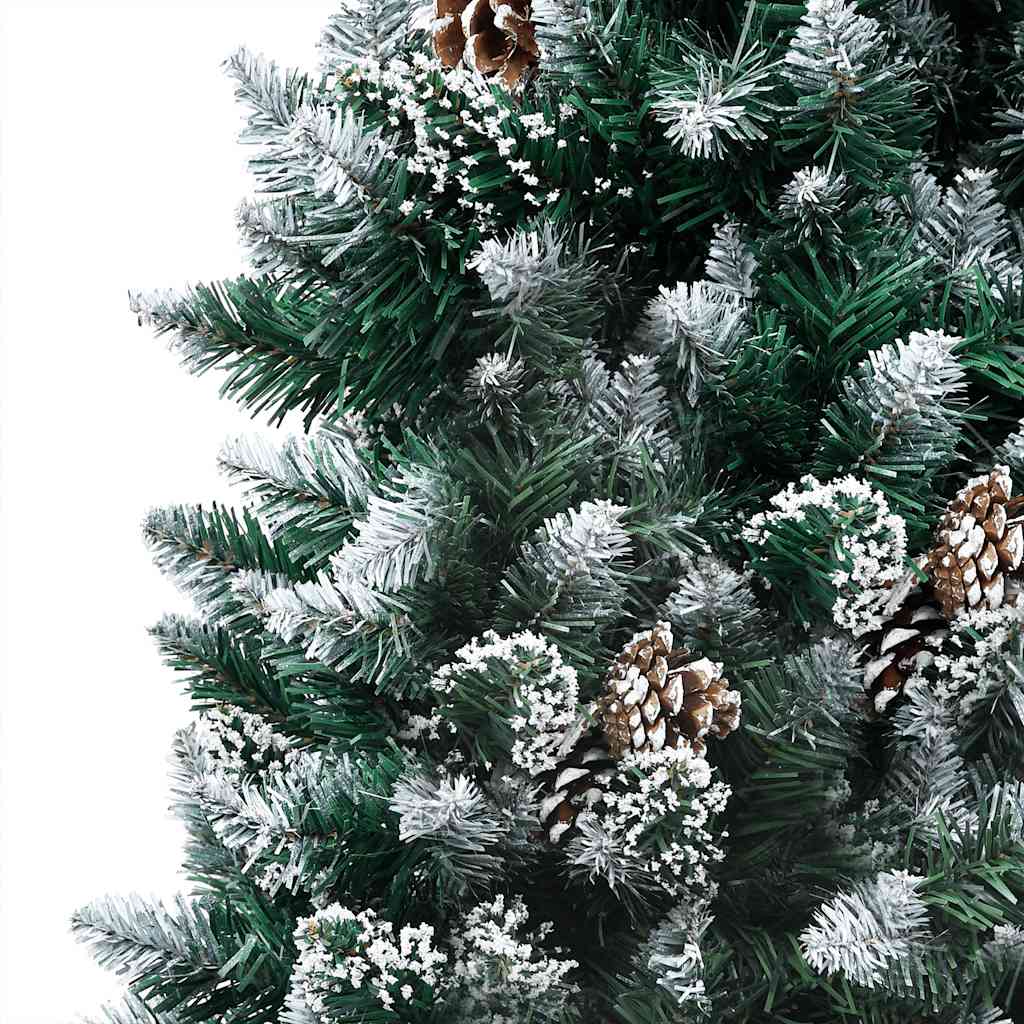Künstlicher Weihnachtsbaum mit LEDs Kugeln Zapfen 150 cm
