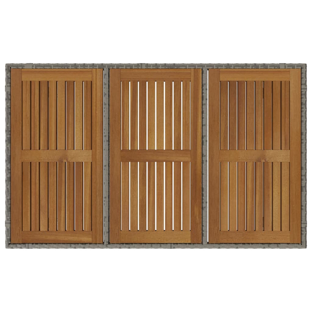 Garten Essgruppe 3 pcs Schwarz Poly-Rattan