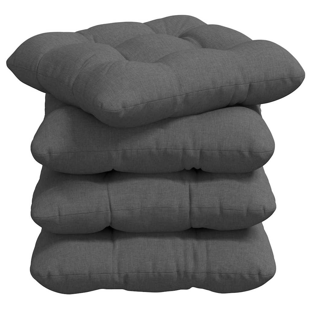 Sitzkissen 4 pcs Hellgrau 40 x 40 x 12 cm Stoff