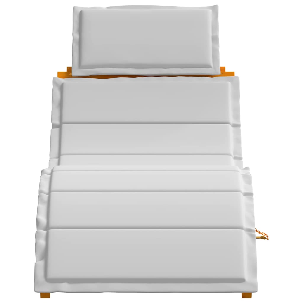 Sonnenliege mit Auflage Beige Massivholz Akazie