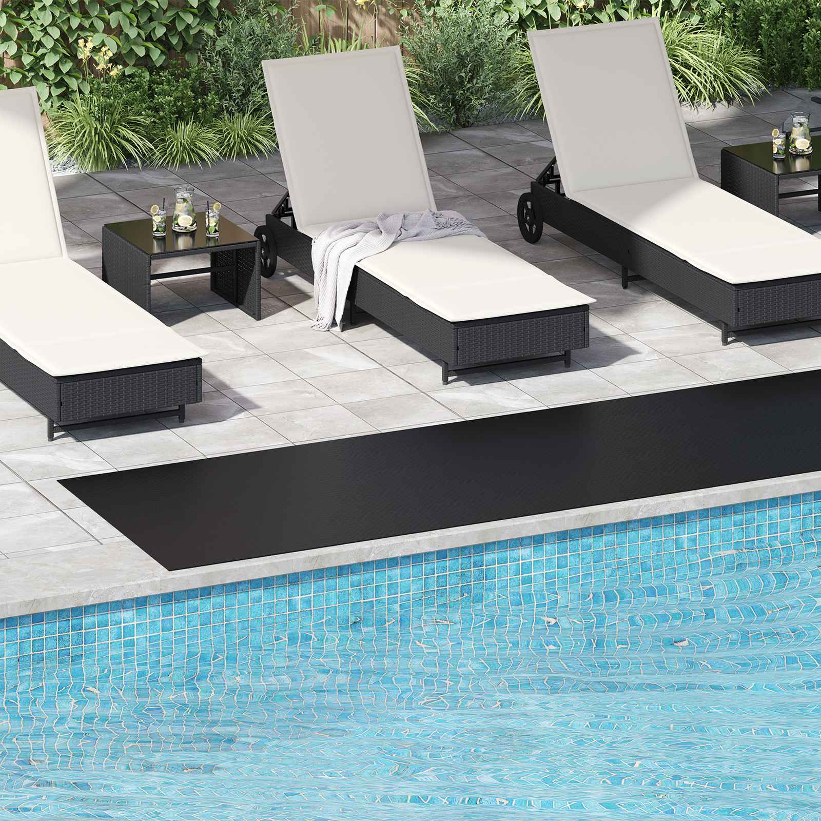 Bodenbelag Schwarz 1 x 2 m Gummi