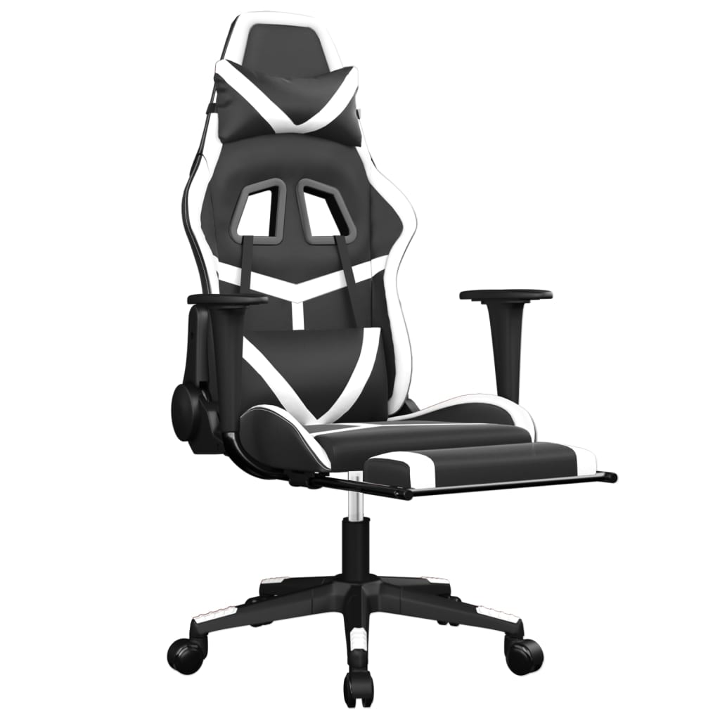 Gaming-Stuhl mit Massagefunktion Schwarz und Grün Kunstleder