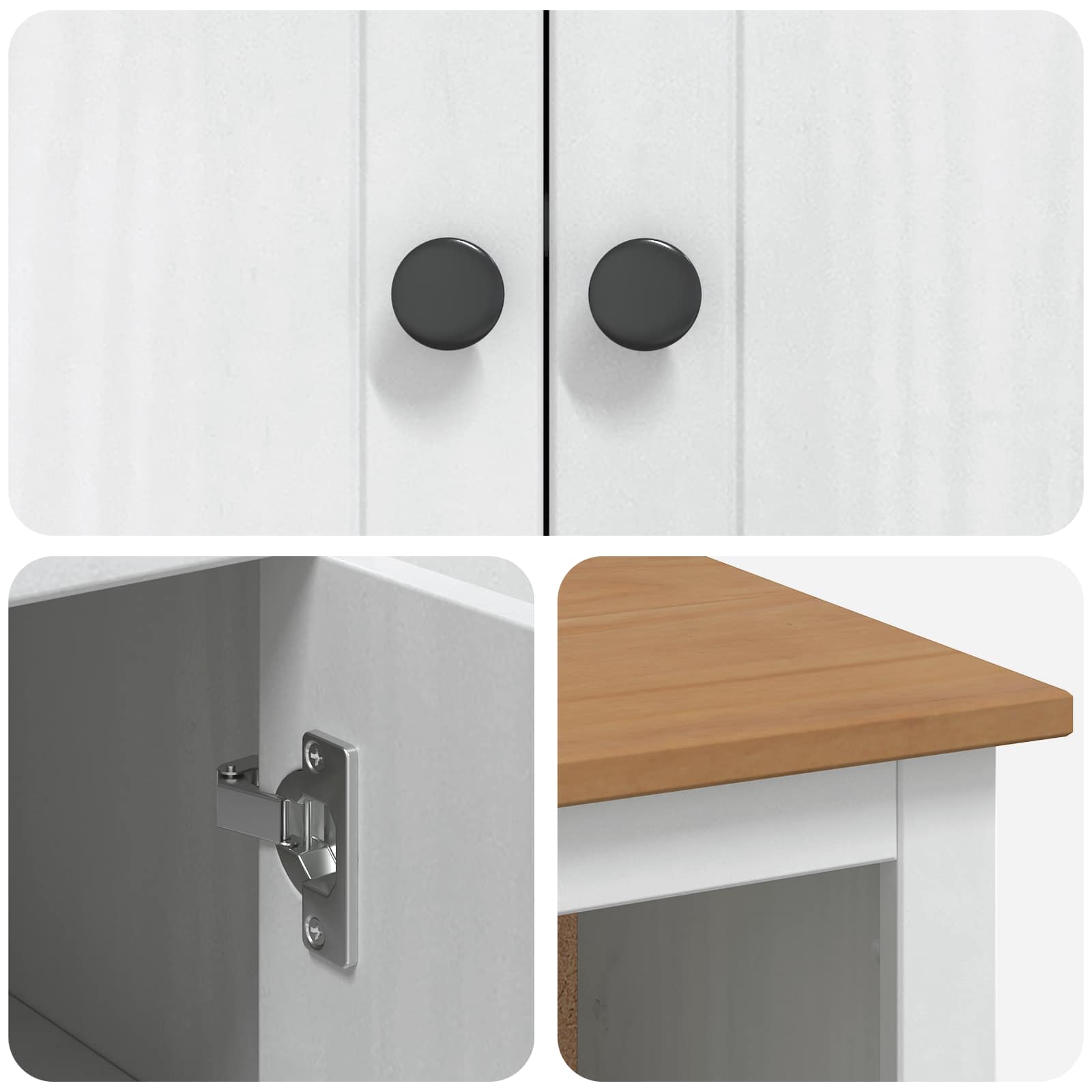 Mikrowellen-Sideboard PANAMA Honigwachs 99,5 x 44 x 86,5 cm
