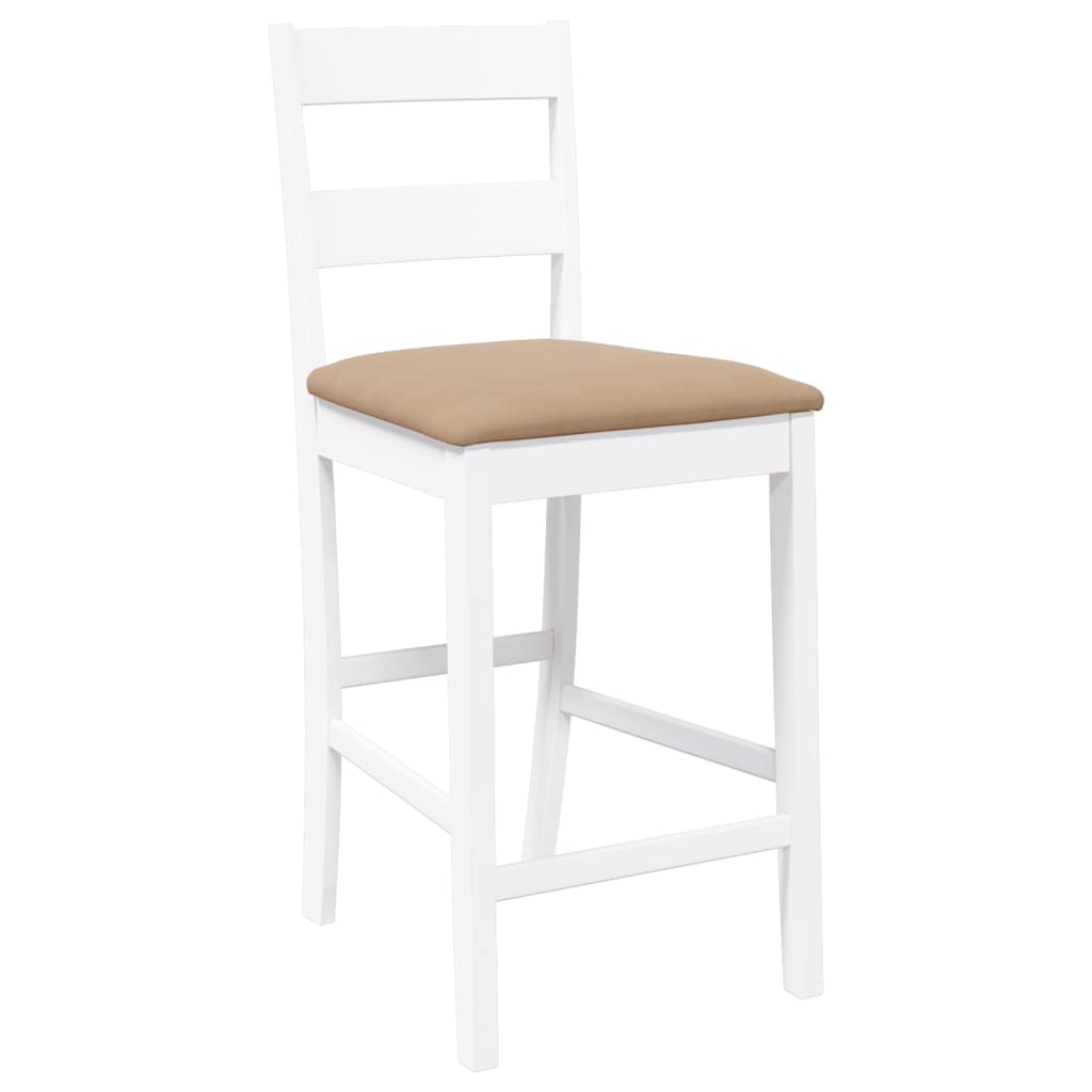 Barhocker mit Kissen 2 Stk. Braun Massivholz Gummibaum