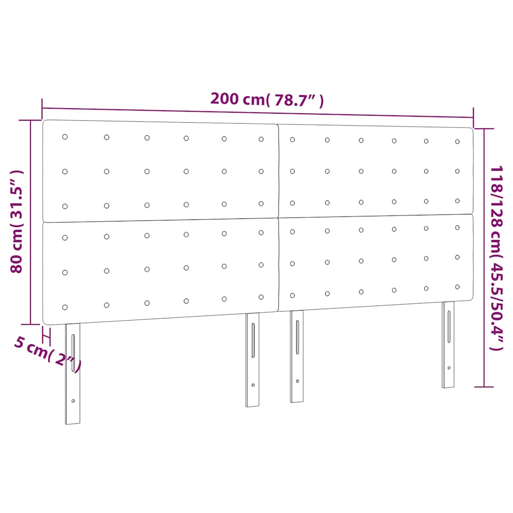 Kopfteil Hellgrau 80x5x118/128 cm Samt