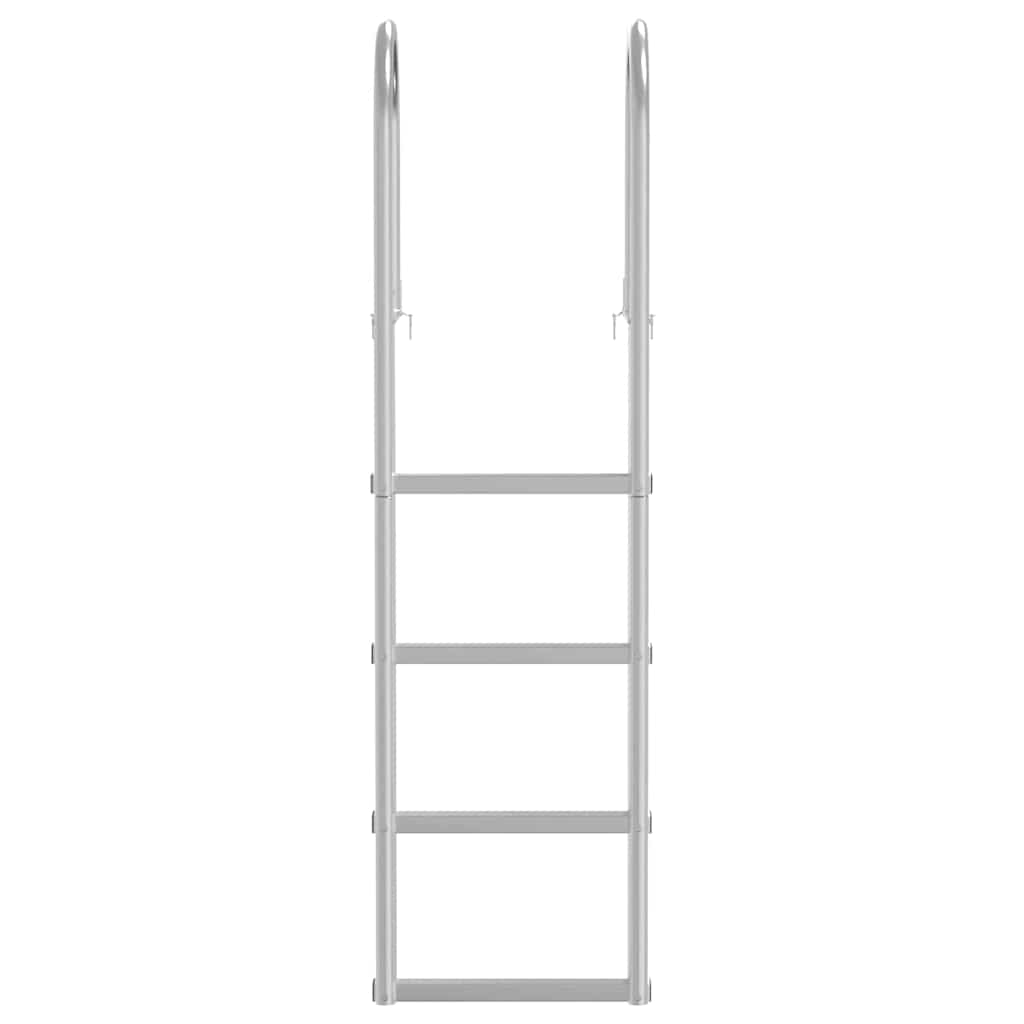 3-Stufen Dockleiter Silber 45 x 11,5 x 134 cm Aluminium