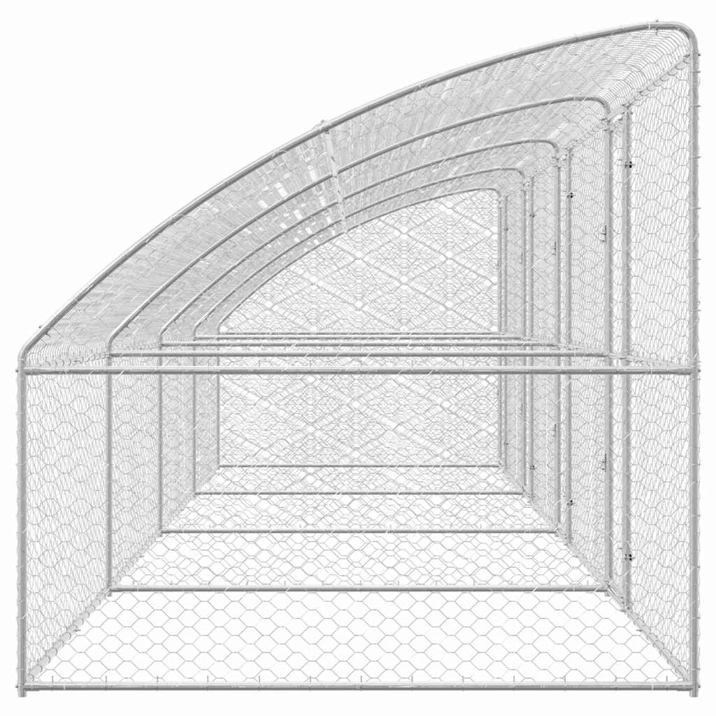 Hundekäfig 2 pcs Silber 4 x 2 x 2 m Verzinkter Stahl
