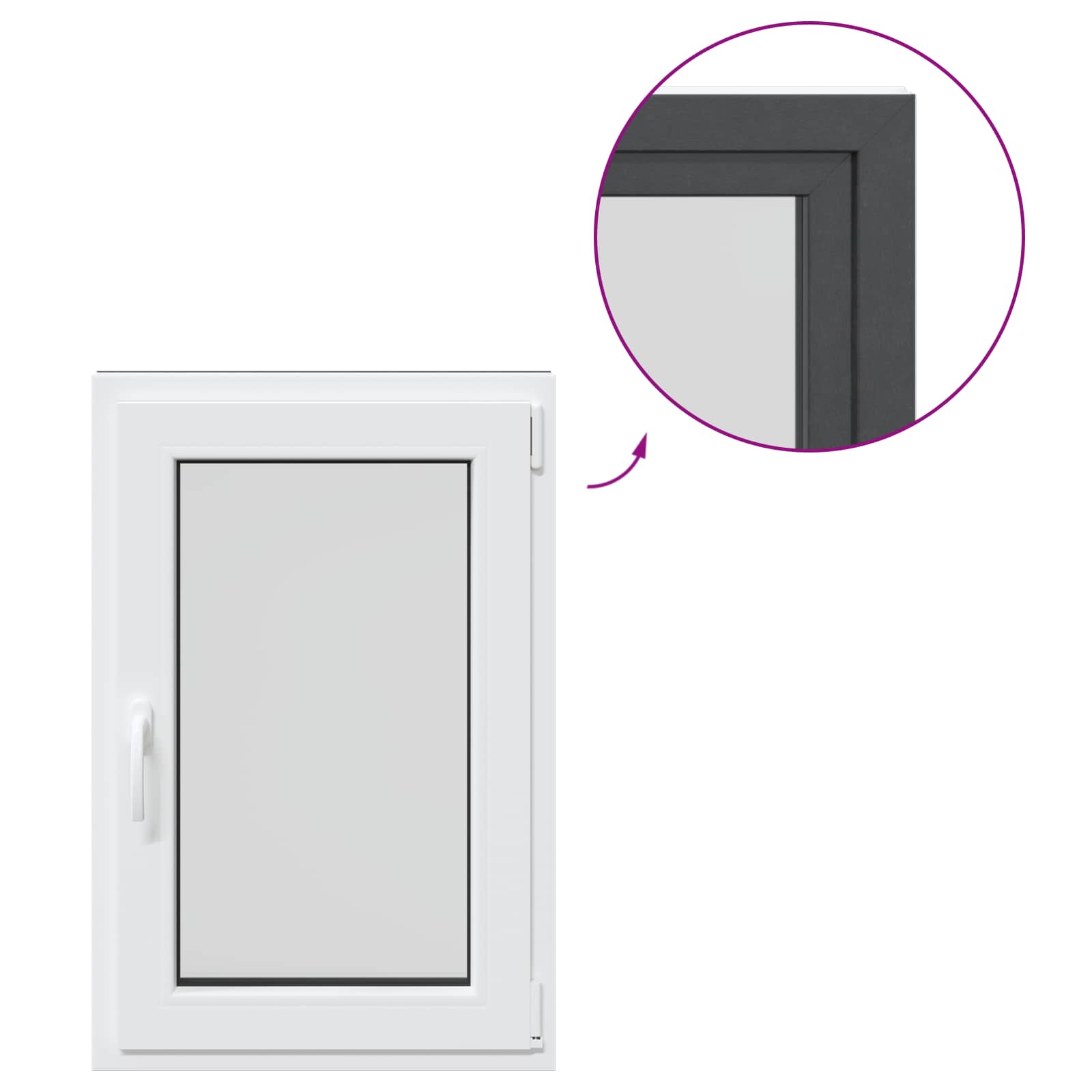 Kellerfenster RISOR 50 x 50 cm PVC und Glas Weiß