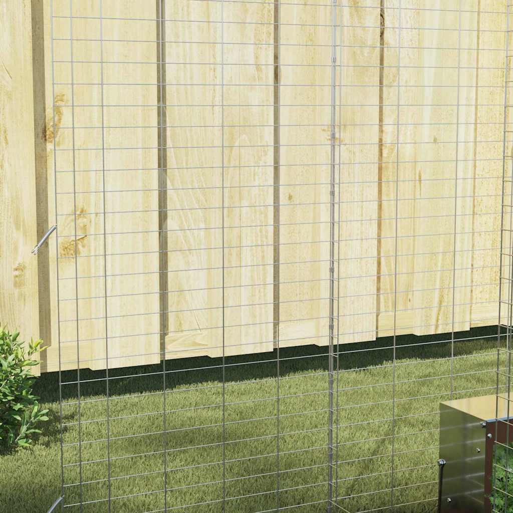 Hühnerkäfig 2 pcs Silber 600 x 100 x 210 cm Verzinkter Stahl