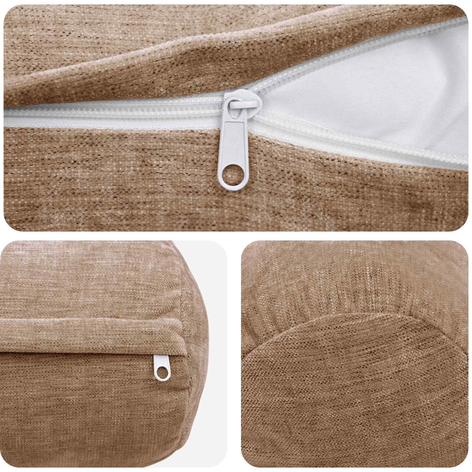 Kissenbezug 6 Stk. HEERLEN Dunkelgrau 30 x 30 cm Chenille-Stoff