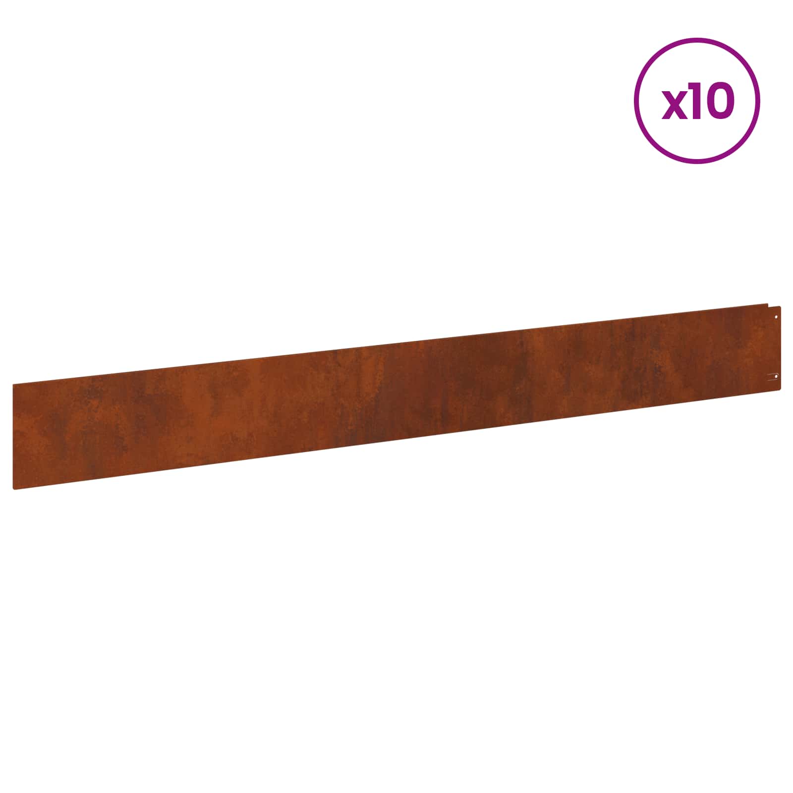 Raseneinfassung 10 pcs 100 x 12 cm Stahl Anthrazit