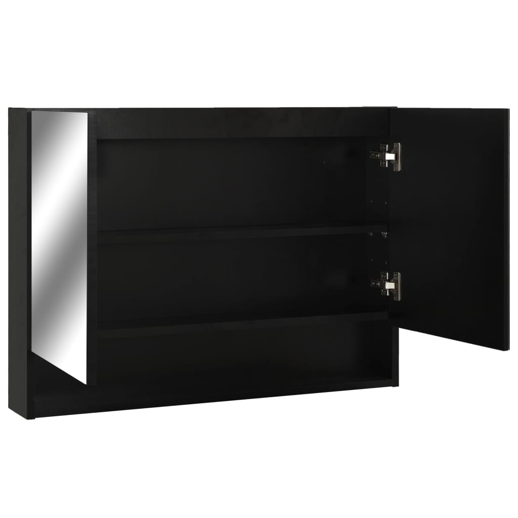 LED-Bad-Spiegelschrank Weiß 80x15x60 cm MDF