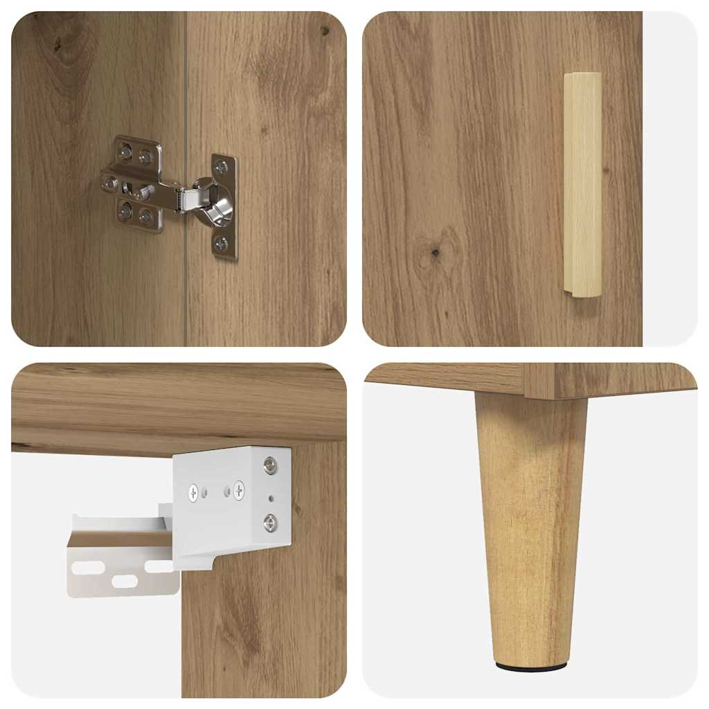 Highboard Altholz 69,5 x 32,5 x 180 cm Holzwerkstoff