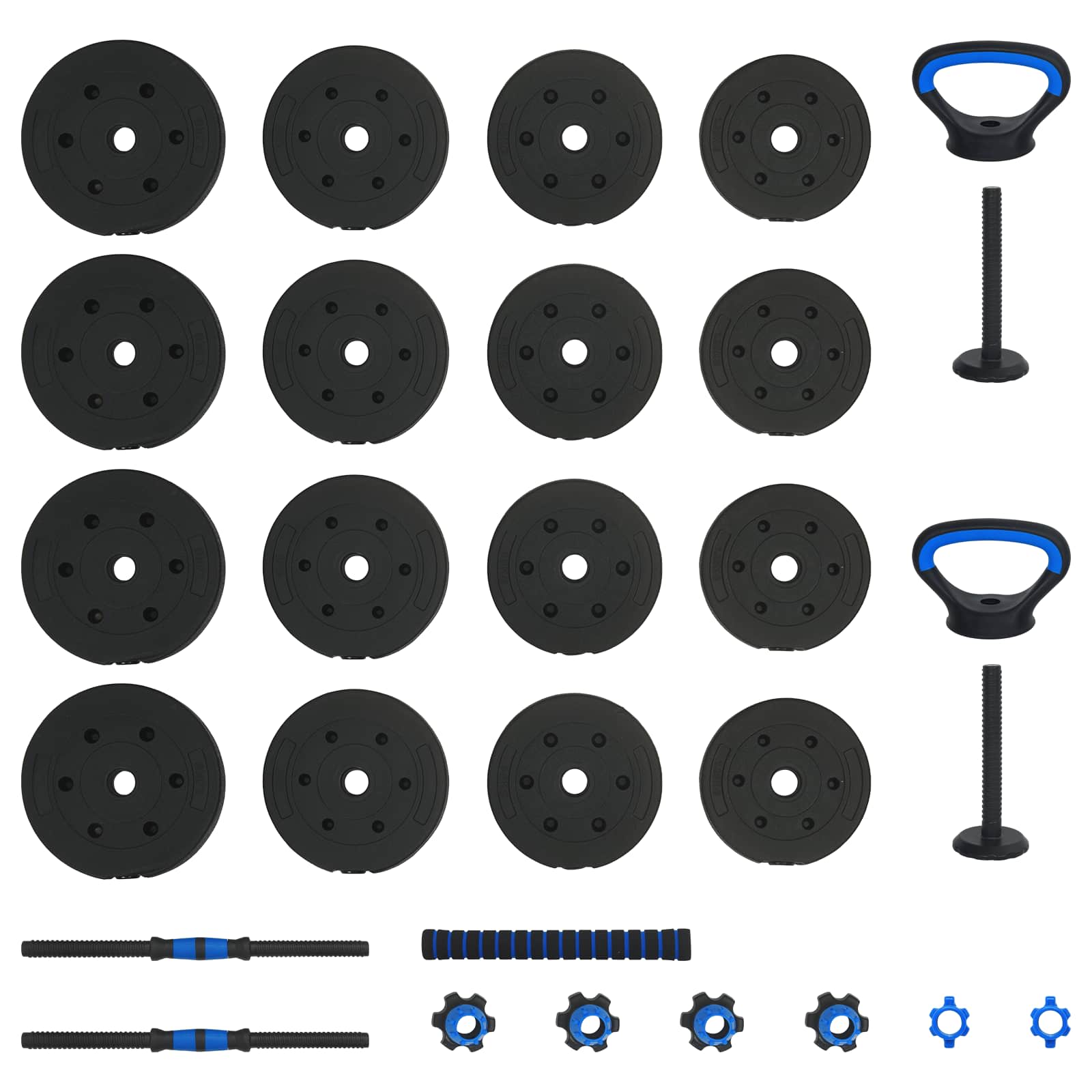 2-in-1 Hantelset 40kg Schwarz und Rot Zement und Eisensand