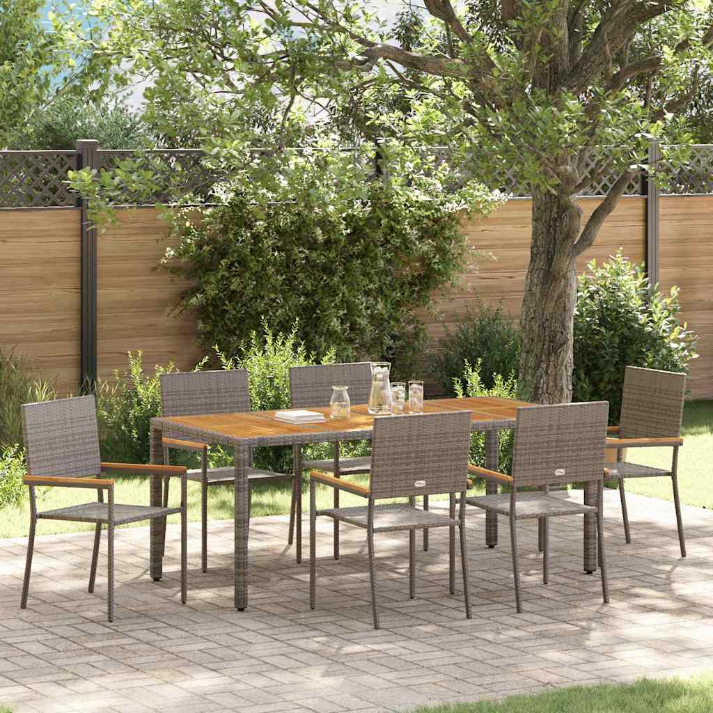 Garten Essgruppe 3 pcs Schwarz Poly-Rattan