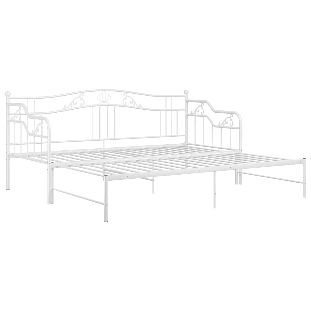 Ausziehsofa Bettgestell Schwarz Metall 90x200 cm