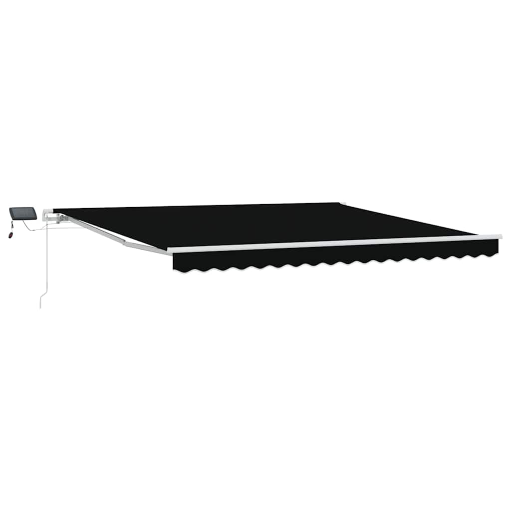Markise Manuell Einziehbar mit LED 300x250 cm Blau und Weiß