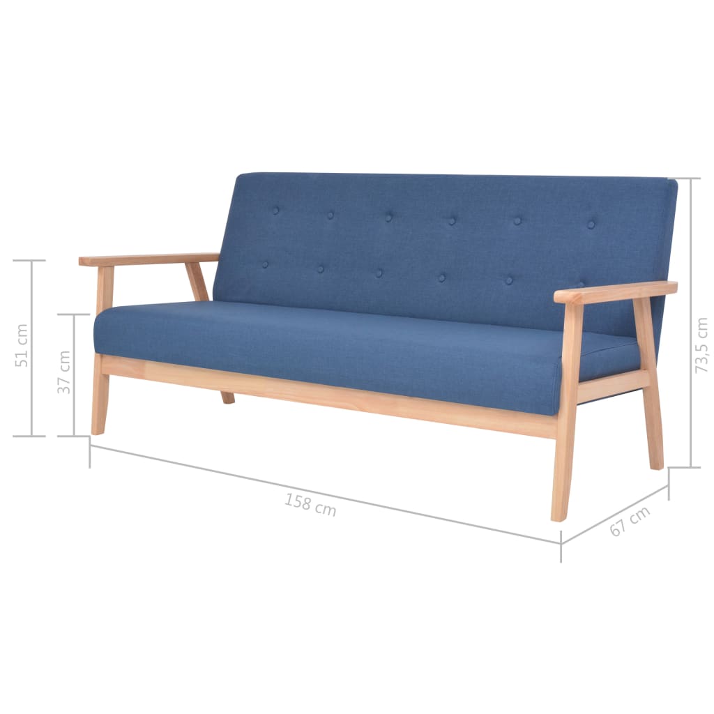 2-Sitzer-Sofa Stoff Hellgrau