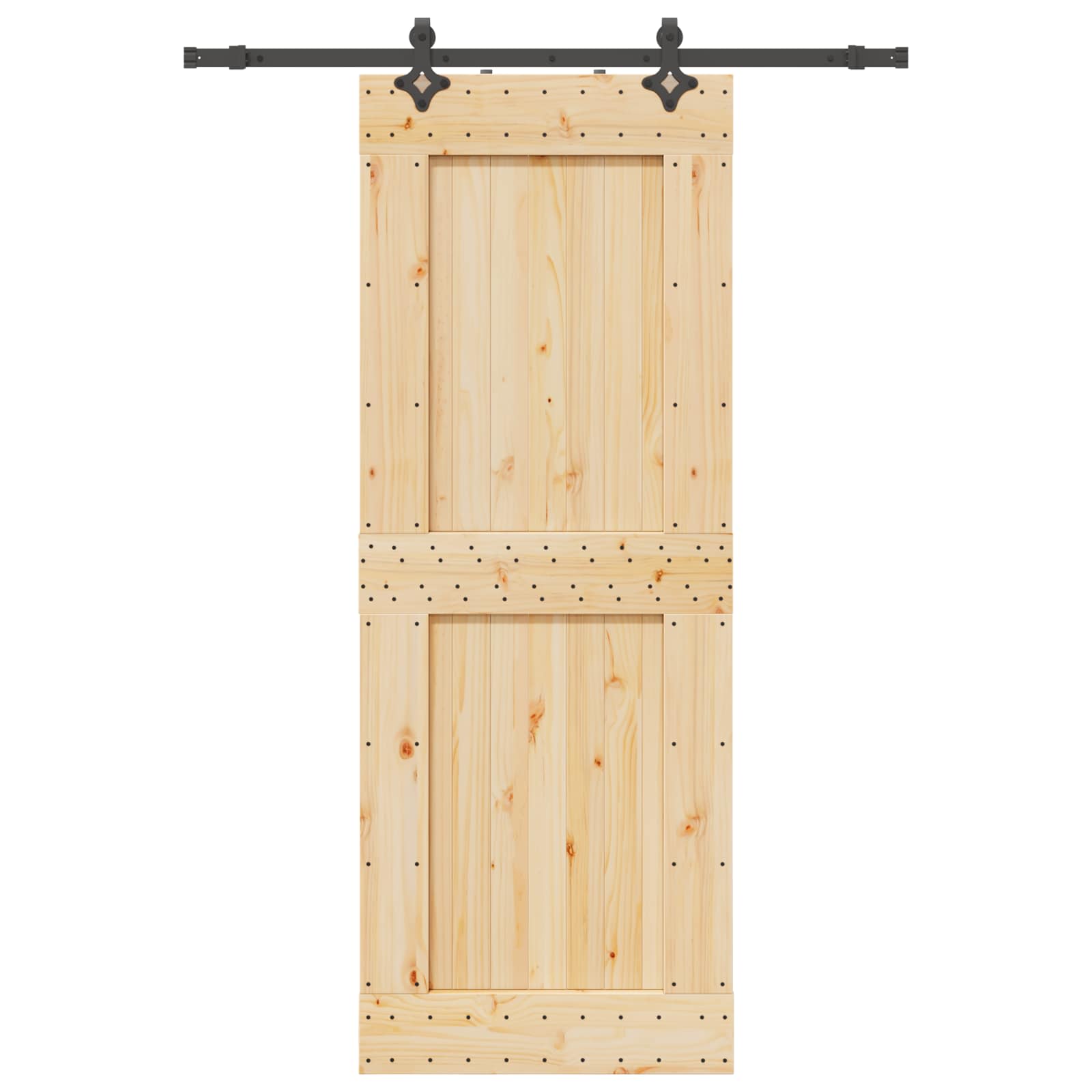 Schiebetür NARVIK Natürlich und Schwarz 70 x 210 cm (152,5 cm)