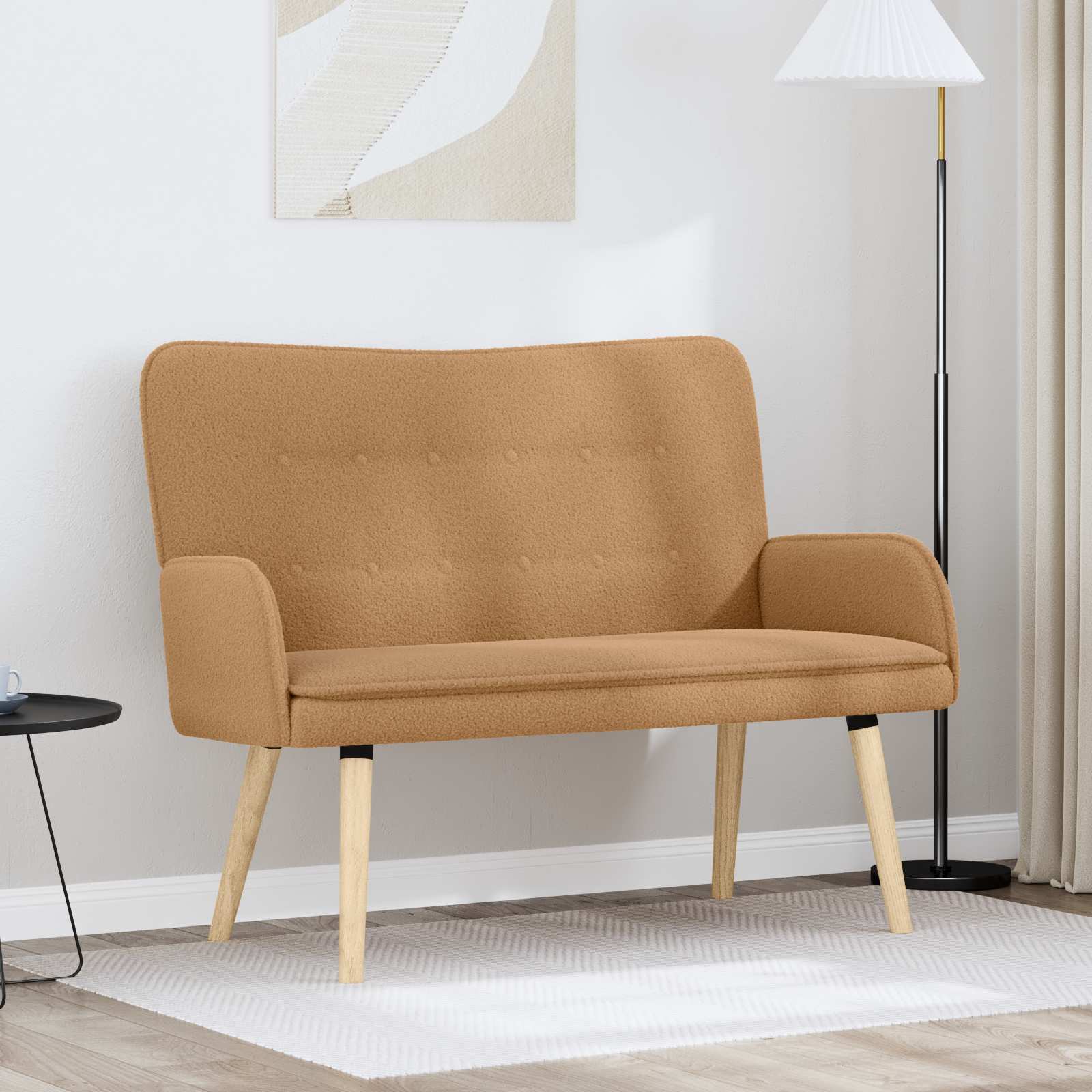 2-Sitzer Sofa Hellgrau 115 x 61 x 87 cm Bouclé