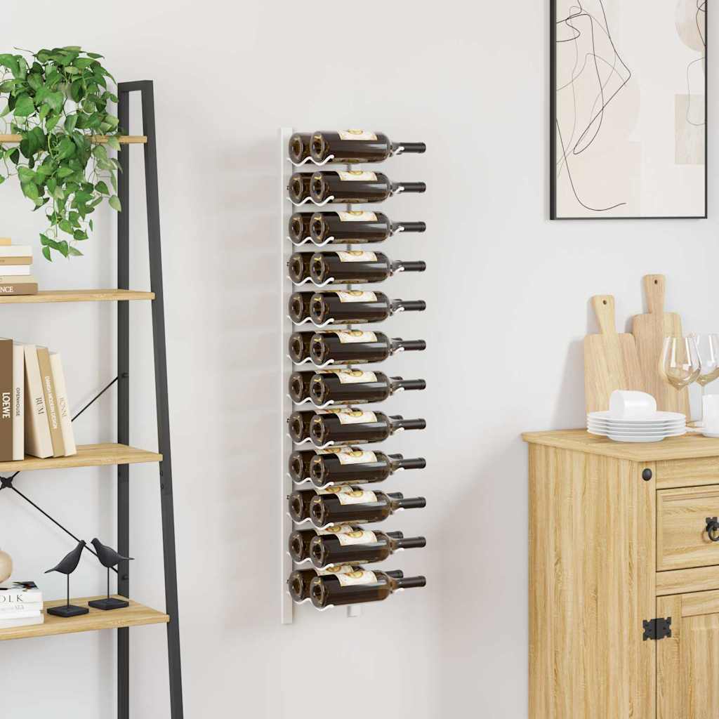 Wand-Weinregal für 24 Flaschen Schwarz Eisen