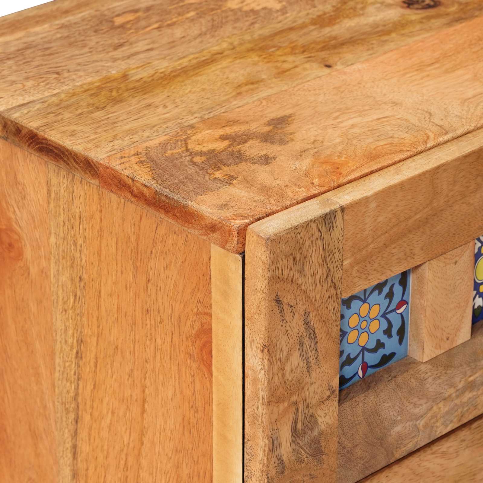 Nachttisch Braun 40 x 33 x 46 cm Massivholz Mango