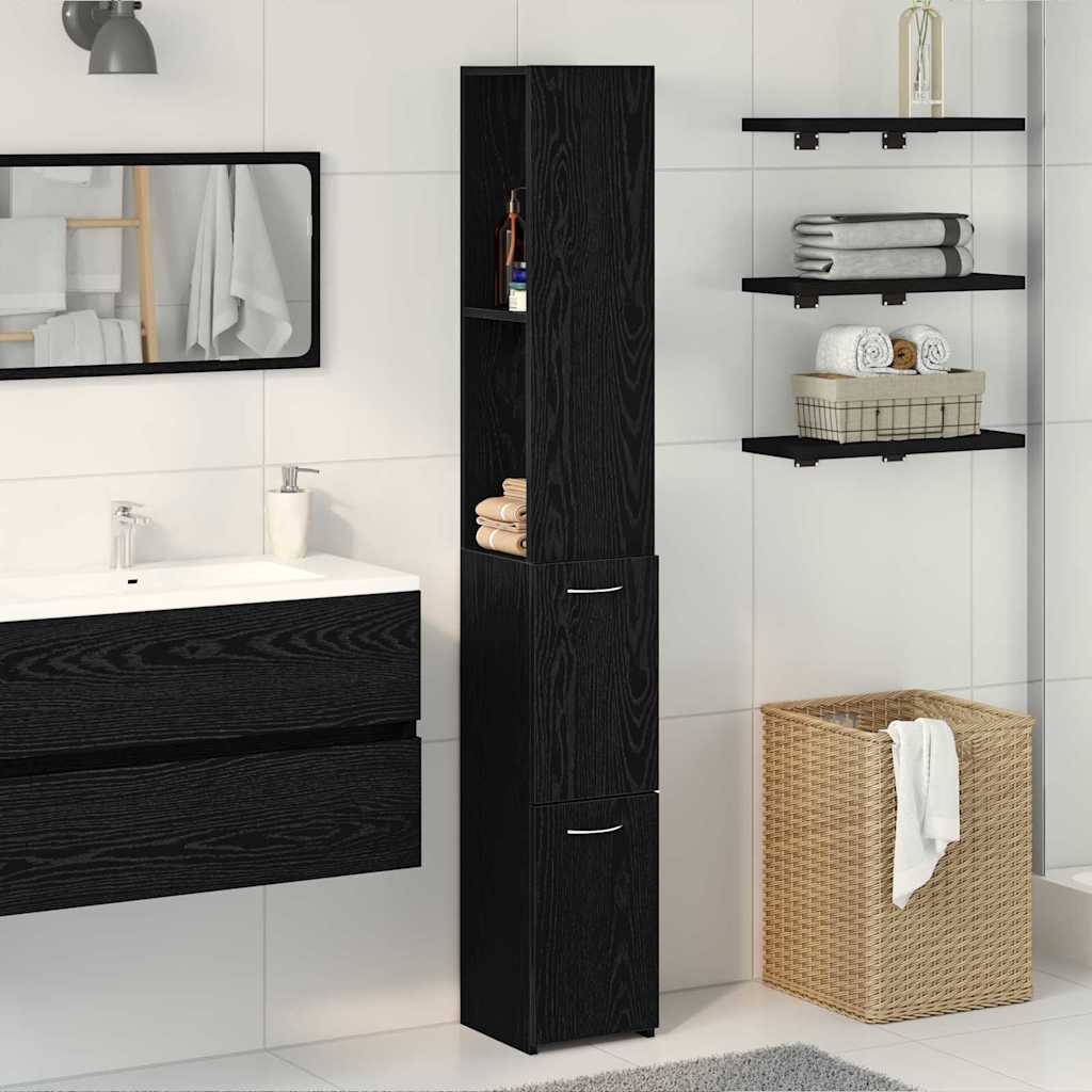 Badschrank Weiß 25x26,5x170 cm Holzwerkstoff