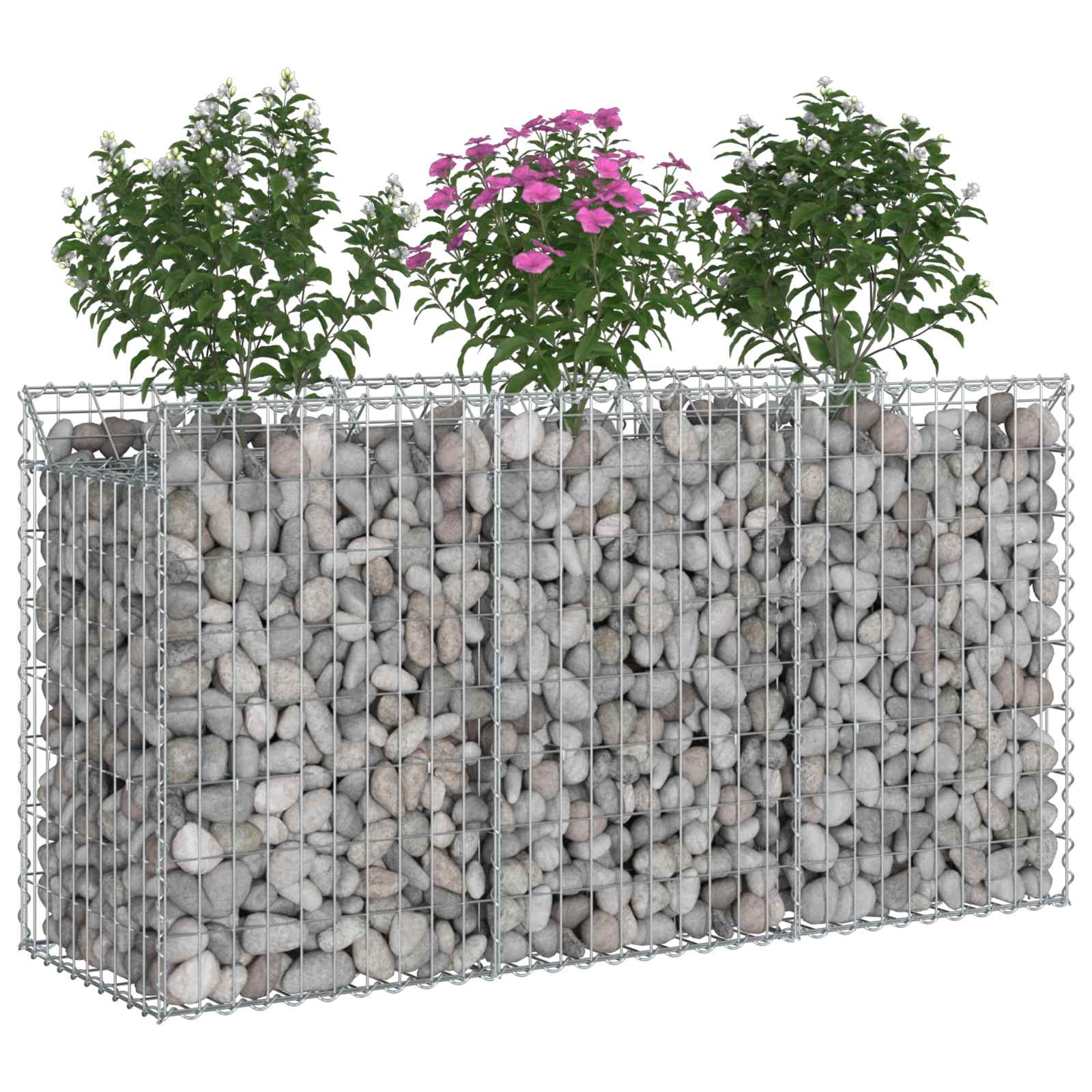 Gabionen-Hochbeet 2 pcs Silber