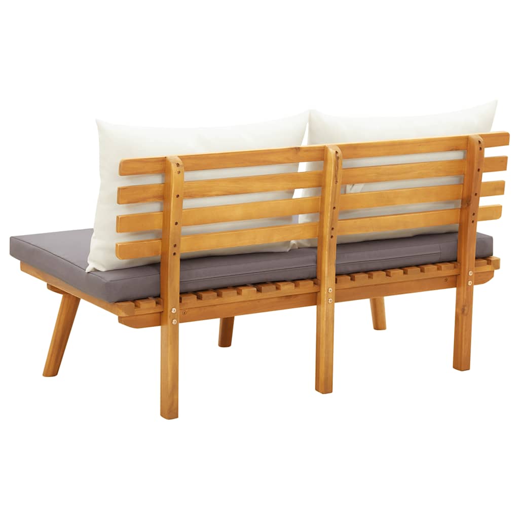 2-Sitzer-Gartensofa mit Kissen Massivholz Akazie