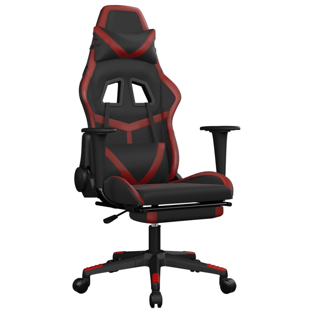 Gaming-Stuhl mit Massagefunktion Schwarz und Grün Kunstleder