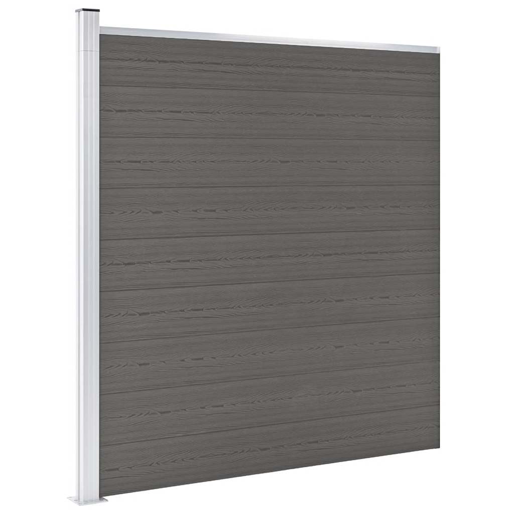 Zaunelement WPC 180x186 cm Schwarz