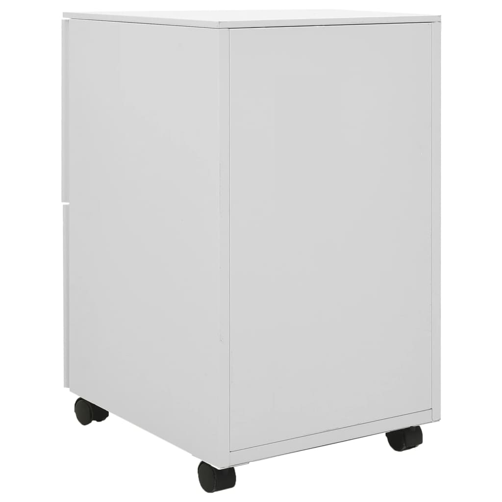 Aktenschrank mit Rollen Weiß 39x45x67 cm Stahl