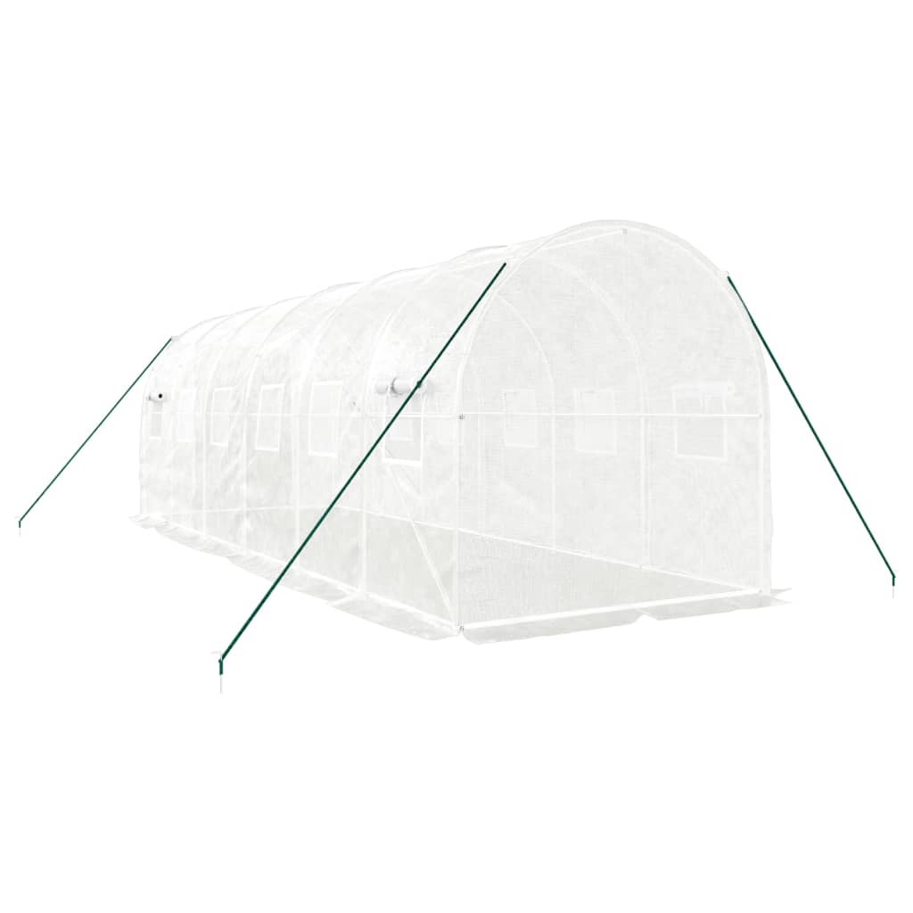 Gewächshaus mit Stahlrahmen Weiß 8 m² 4x2x2 m