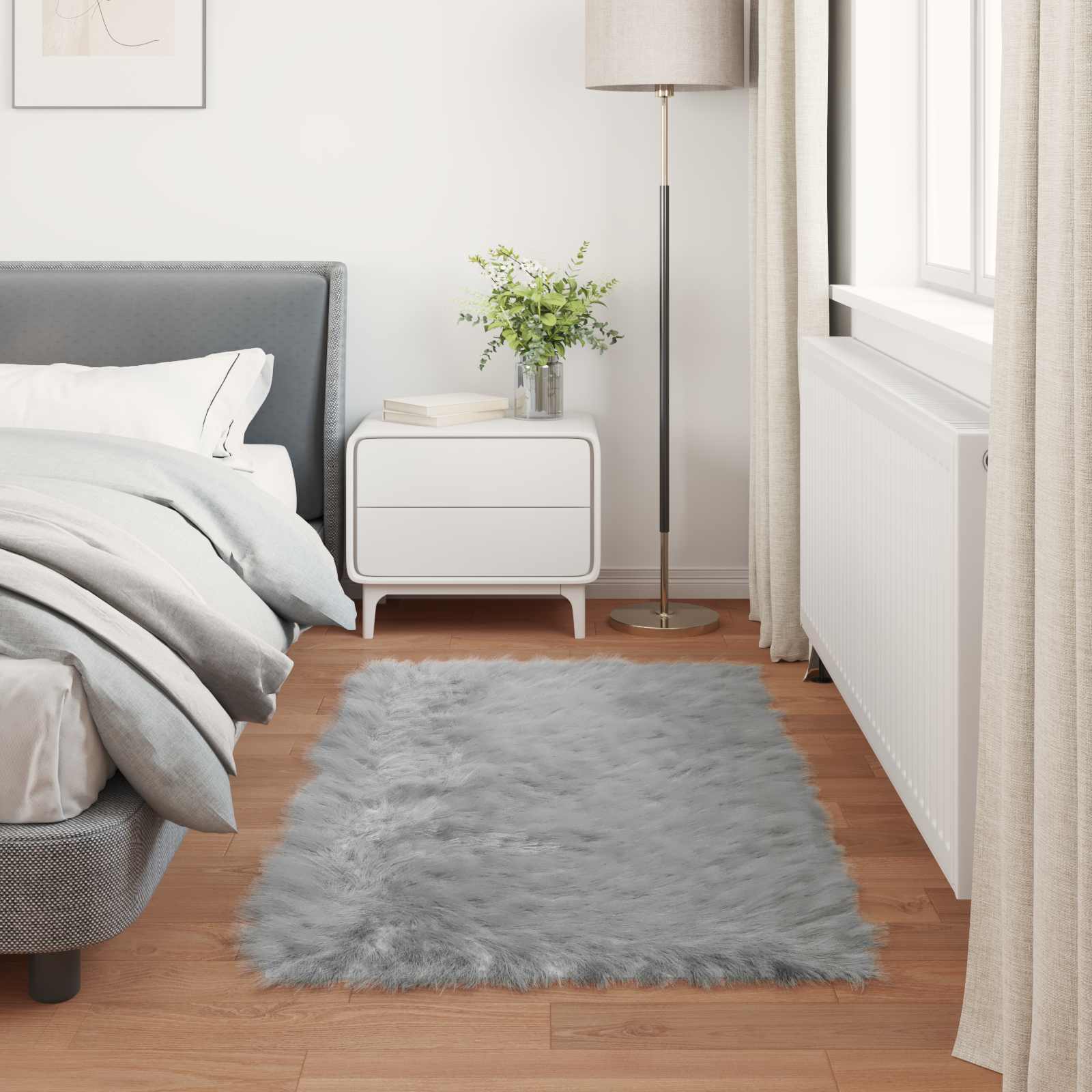 Teppich aus Kunstschaffell TAFALLA Weiß 60 x 110 cm Polyester