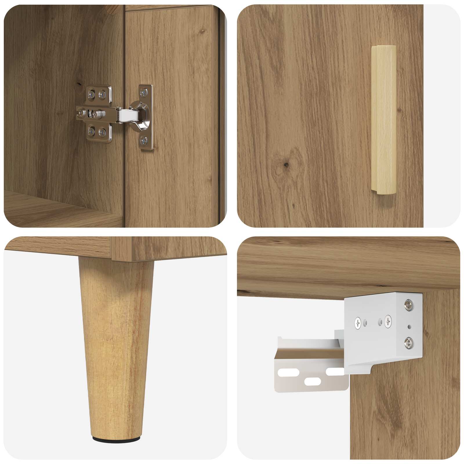 Highboard Altholz 69,5 x 34 x 180 cm Holzwerkstoff