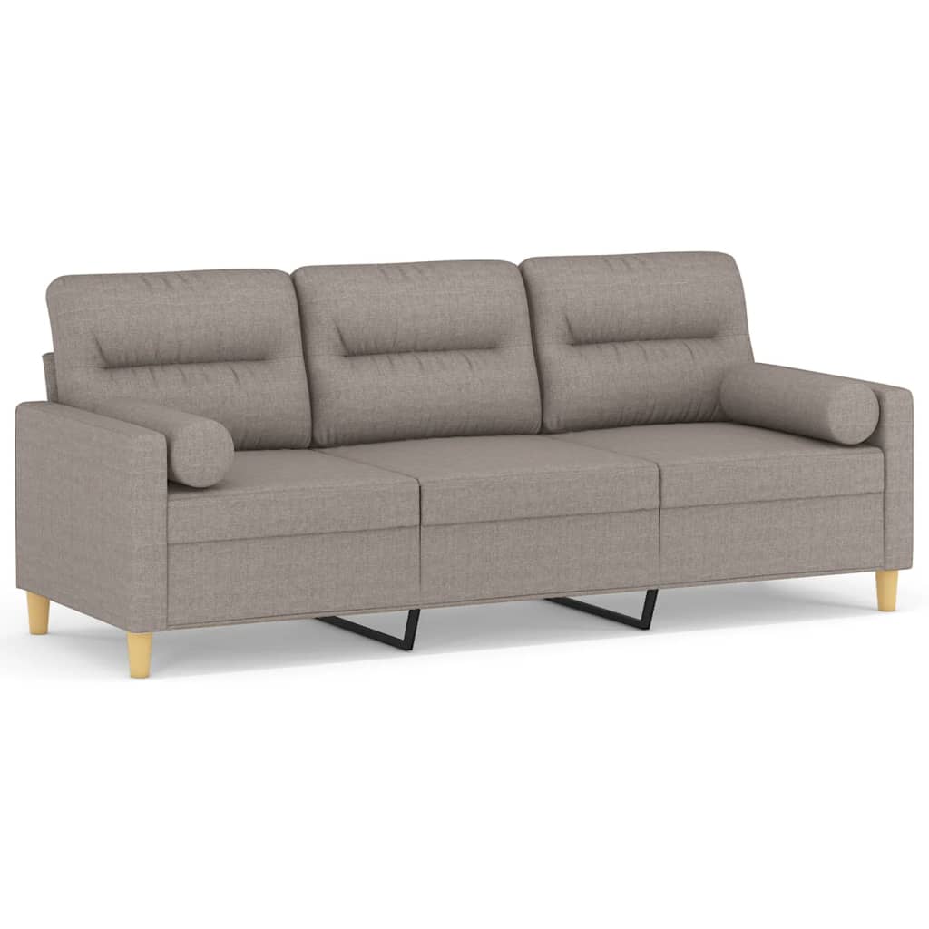 2-Sitzer-Sofa mit Zierkissen Braun 120 cm Stoff